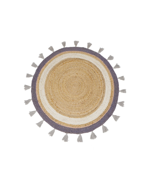 Sem Tæppe Beige Ø120cm ekskl. frynser - Nordic Unique