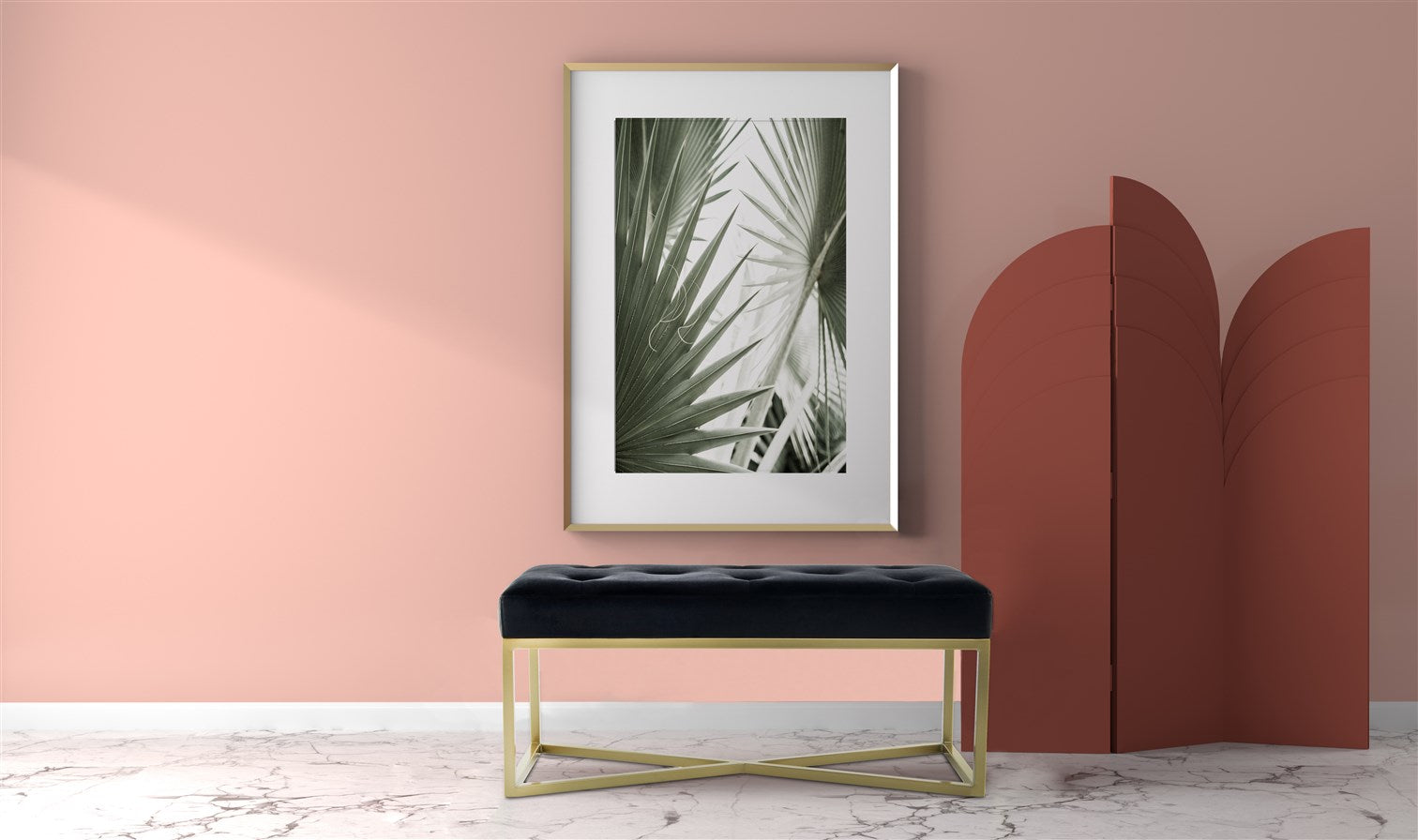 Bænk Diaz 100 – Sort / Guld - Nordic Unique