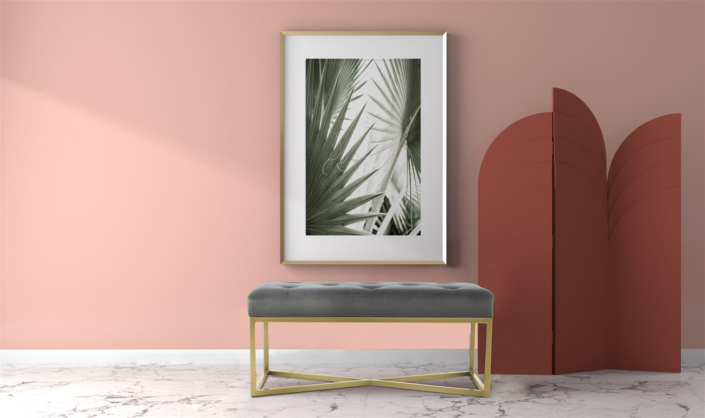 Bænk Diaz 100 – Grå / Guld - Nordic Unique