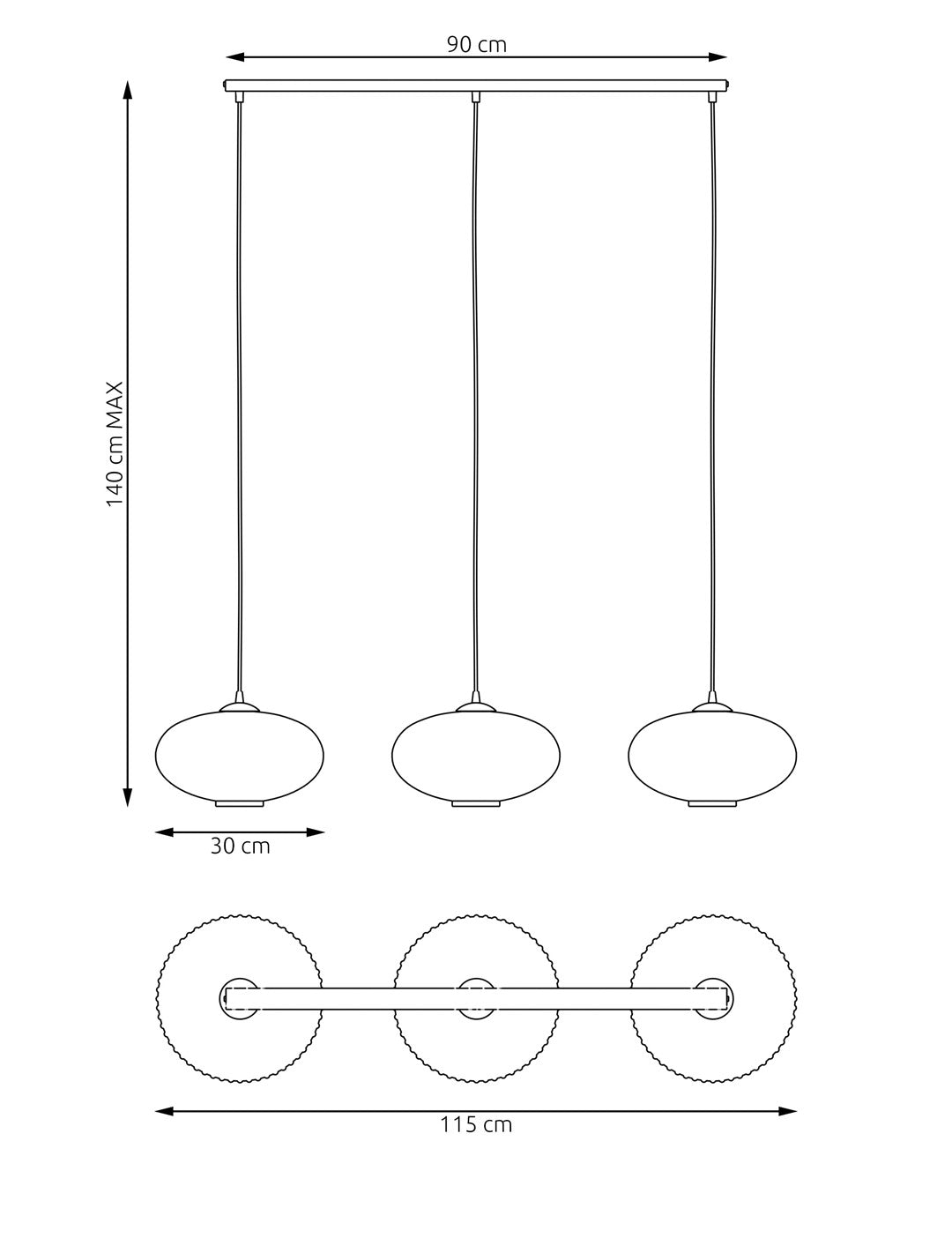 Loftlampe COCO 3 - Sort / Grafit - Nordic Unique