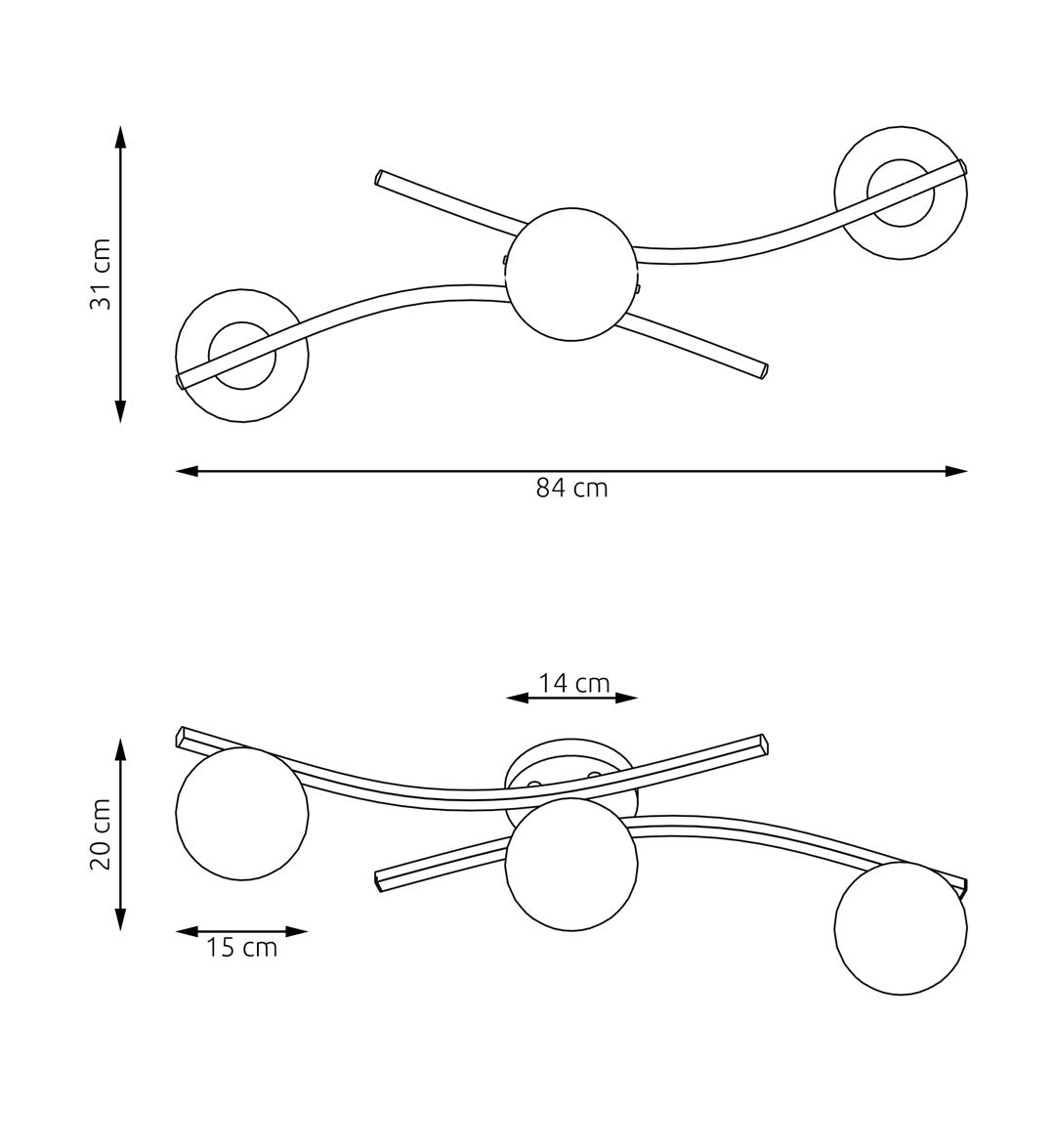Loftlampe OPUS 3 - Sort / Hvid - Nordic Unique
