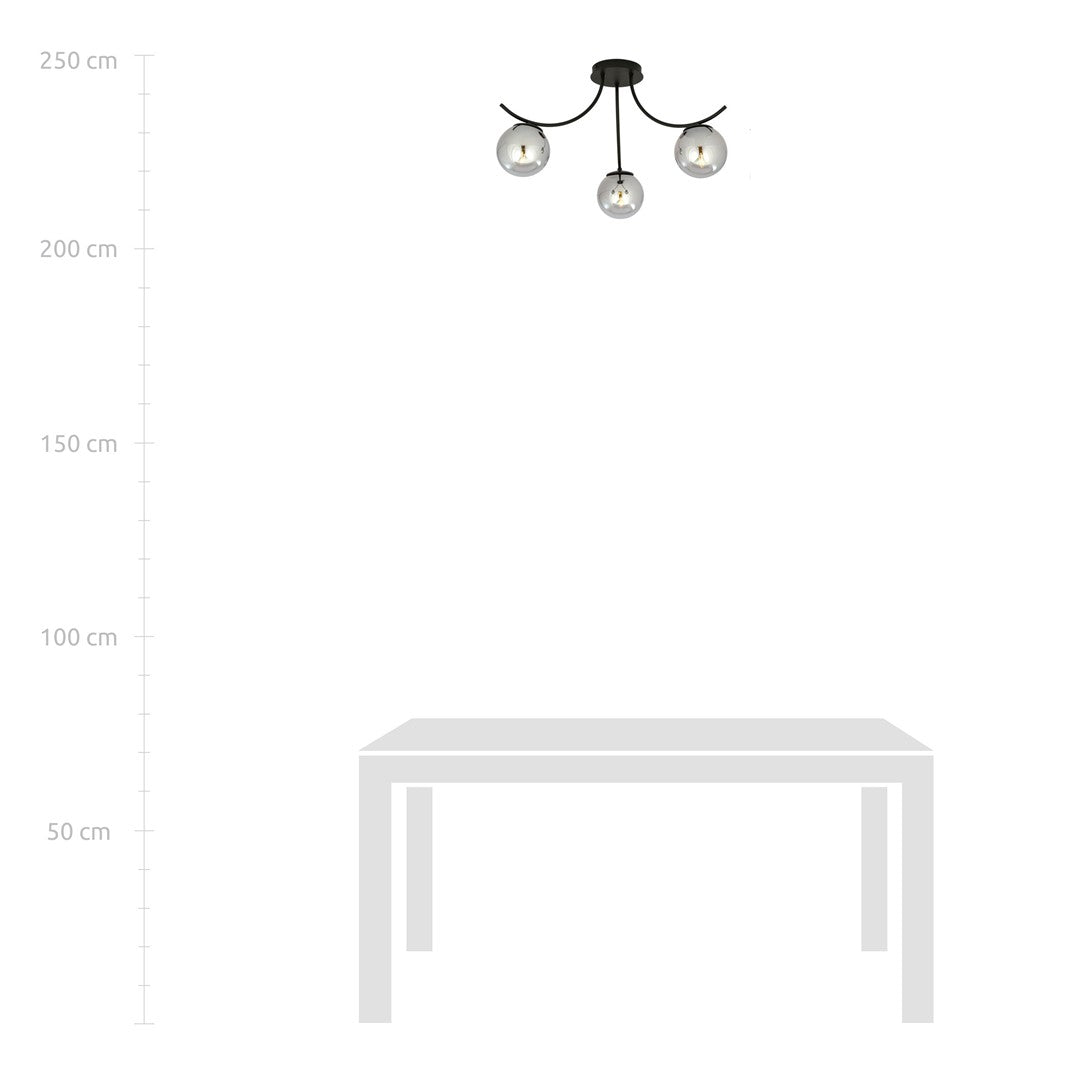 Loftlampe BOSTON 3 - Sort / Grafit - Nordic Unique