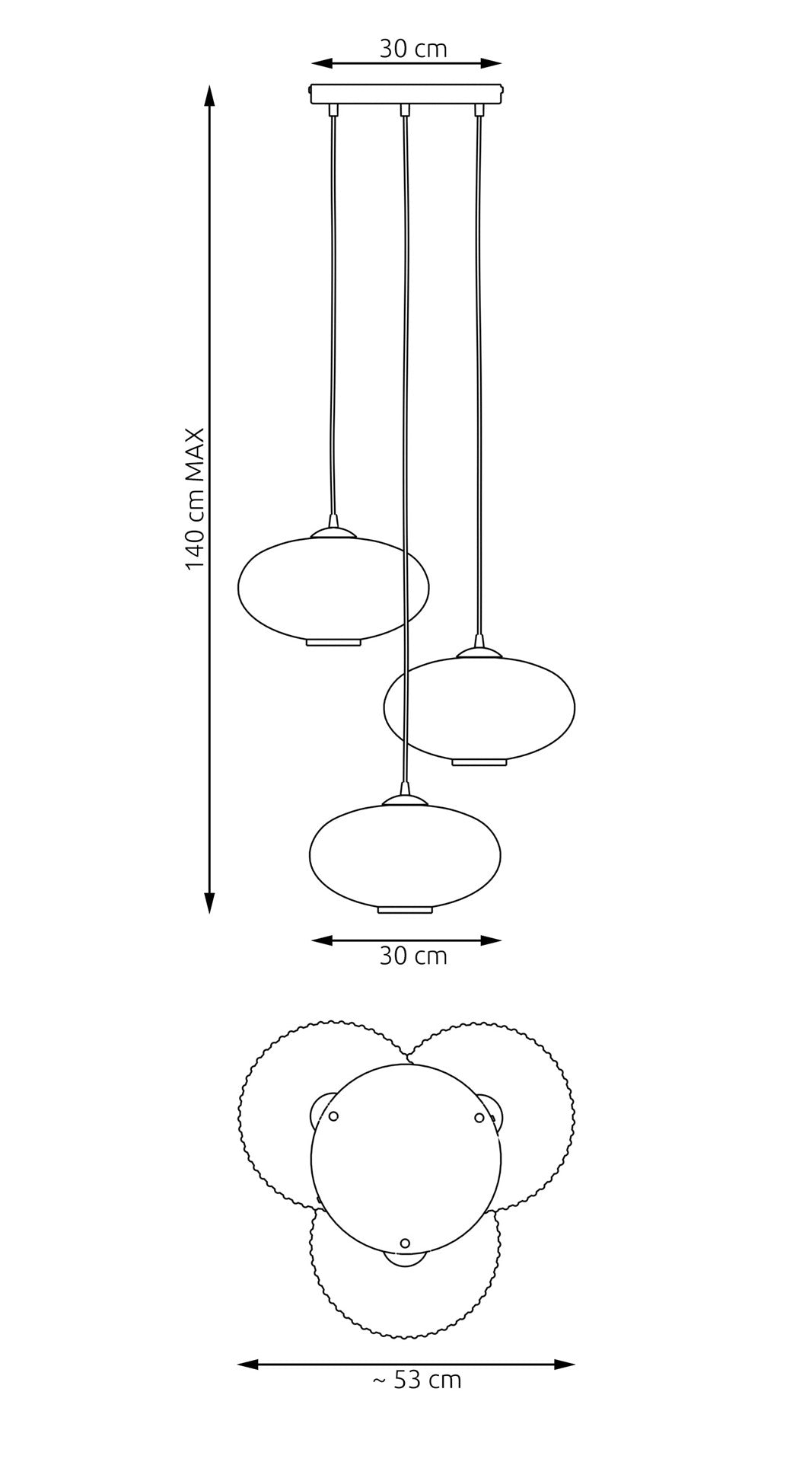 Loftlampe COCO 3 - Sort / Grafit - Nordic Unique