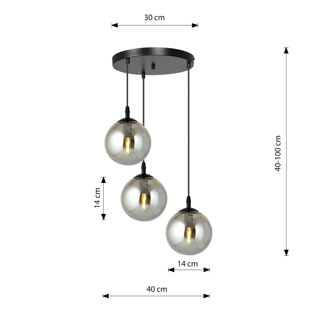 Loftlampe COSMO 3 Premium - Sort / Grafit - Nordic Unique