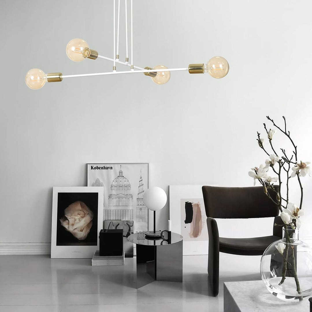 Loftlampe VESIO 4 - Hvid / Guld / Rav - Nordic Unique