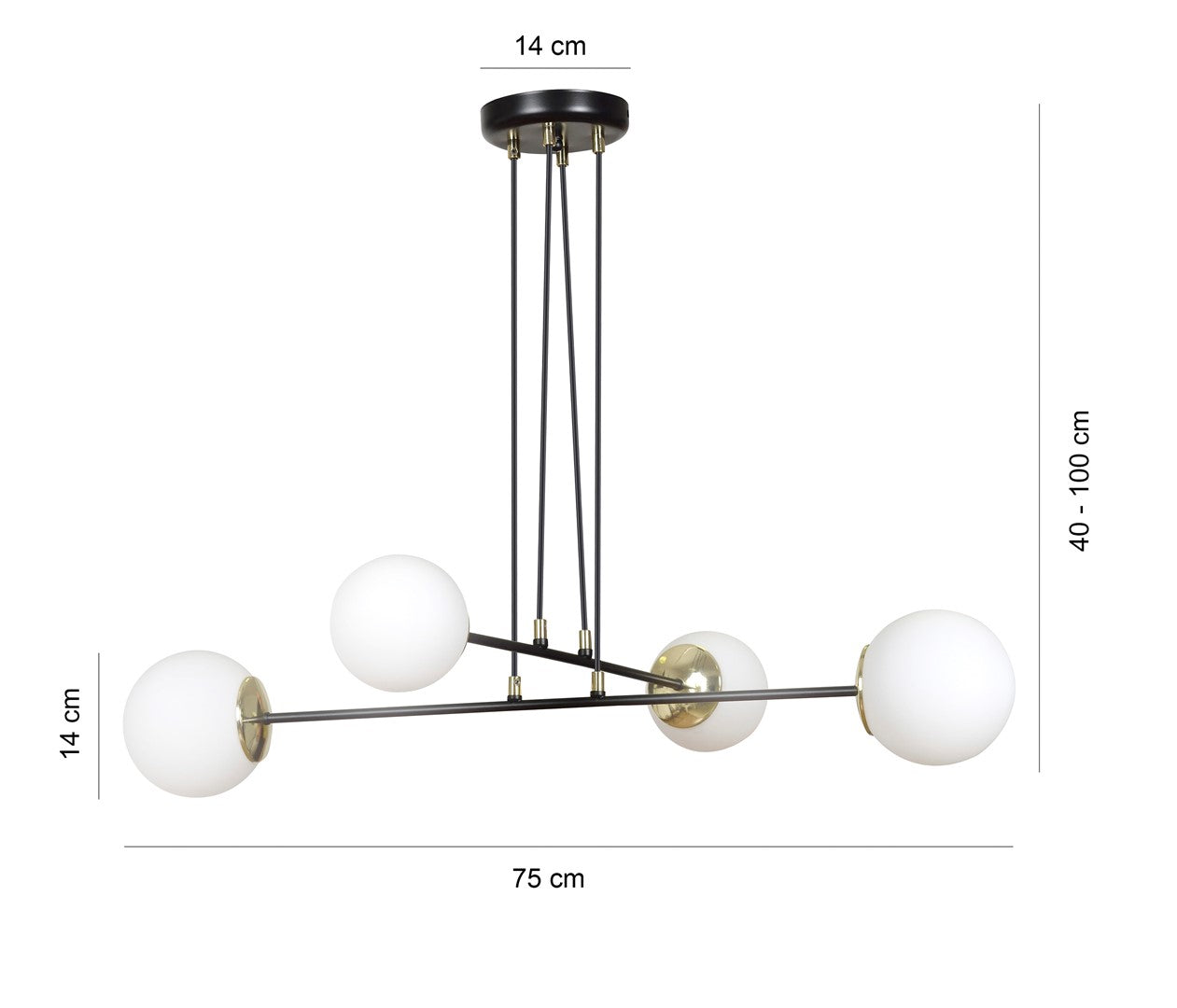 Loftlampe OGNIS 4 - Sort - Nordic Unique
