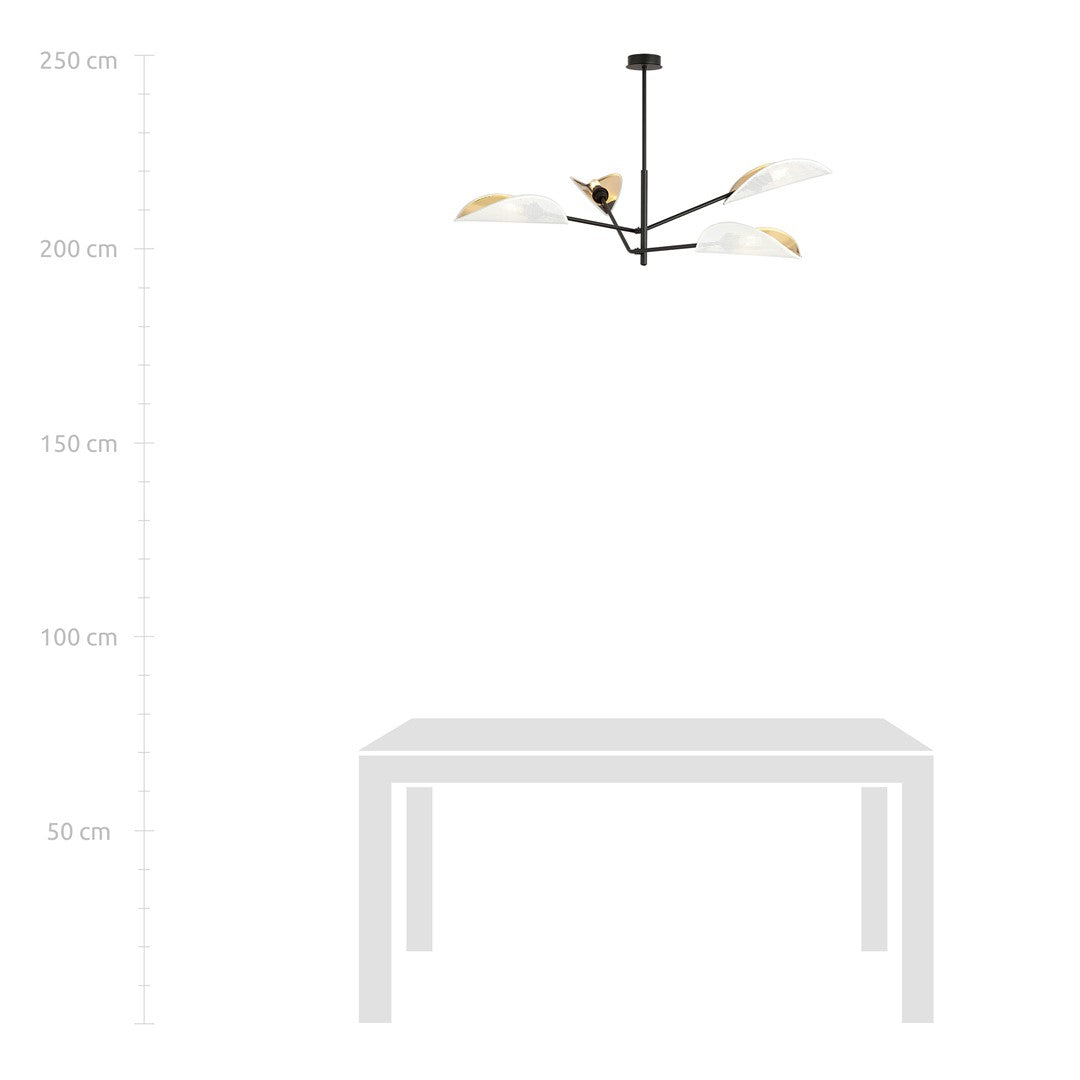 Loftlampe VENE 4 - Sort / Hvid / Guld - Nordic Unique