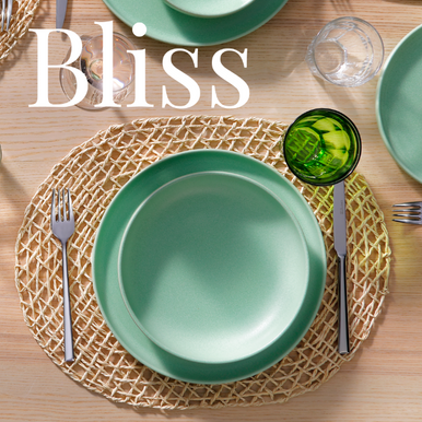 Tallerken Dyb Bliss 22 cm Grøn Stentøj 2 stykker
