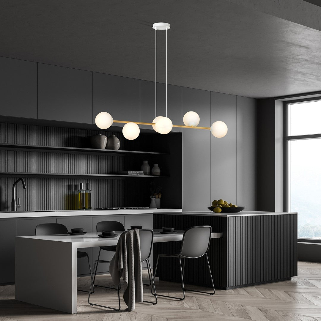 Loftlampe GRAVITY 6 - Hvid / Guld - Nordic Unique