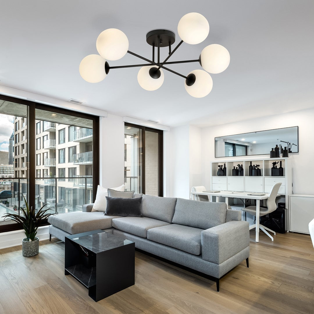 Loftlampe ROMA 6 - Sort / Hvid - Nordic Unique