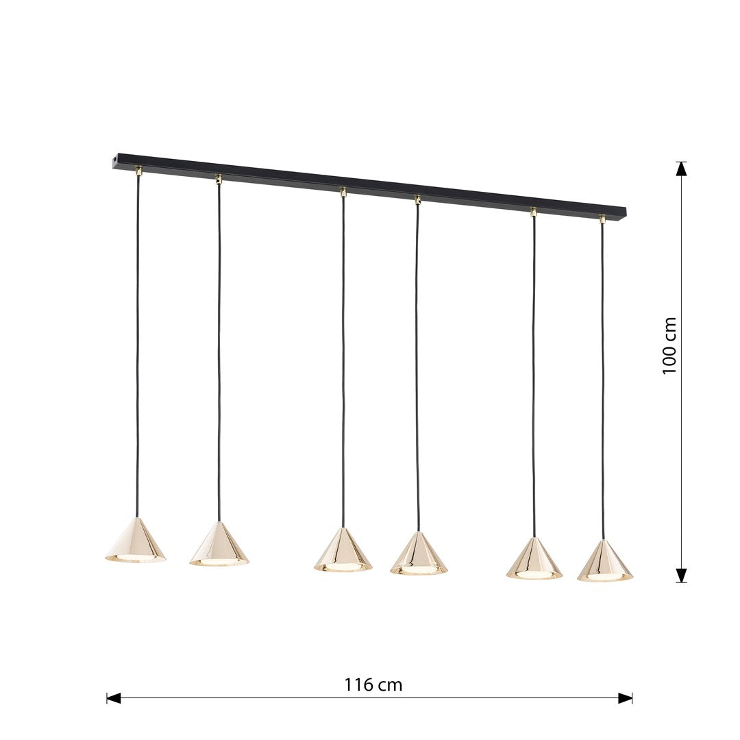 Loftlampe ELIT 6 - Sort / Guld - Nordic Unique