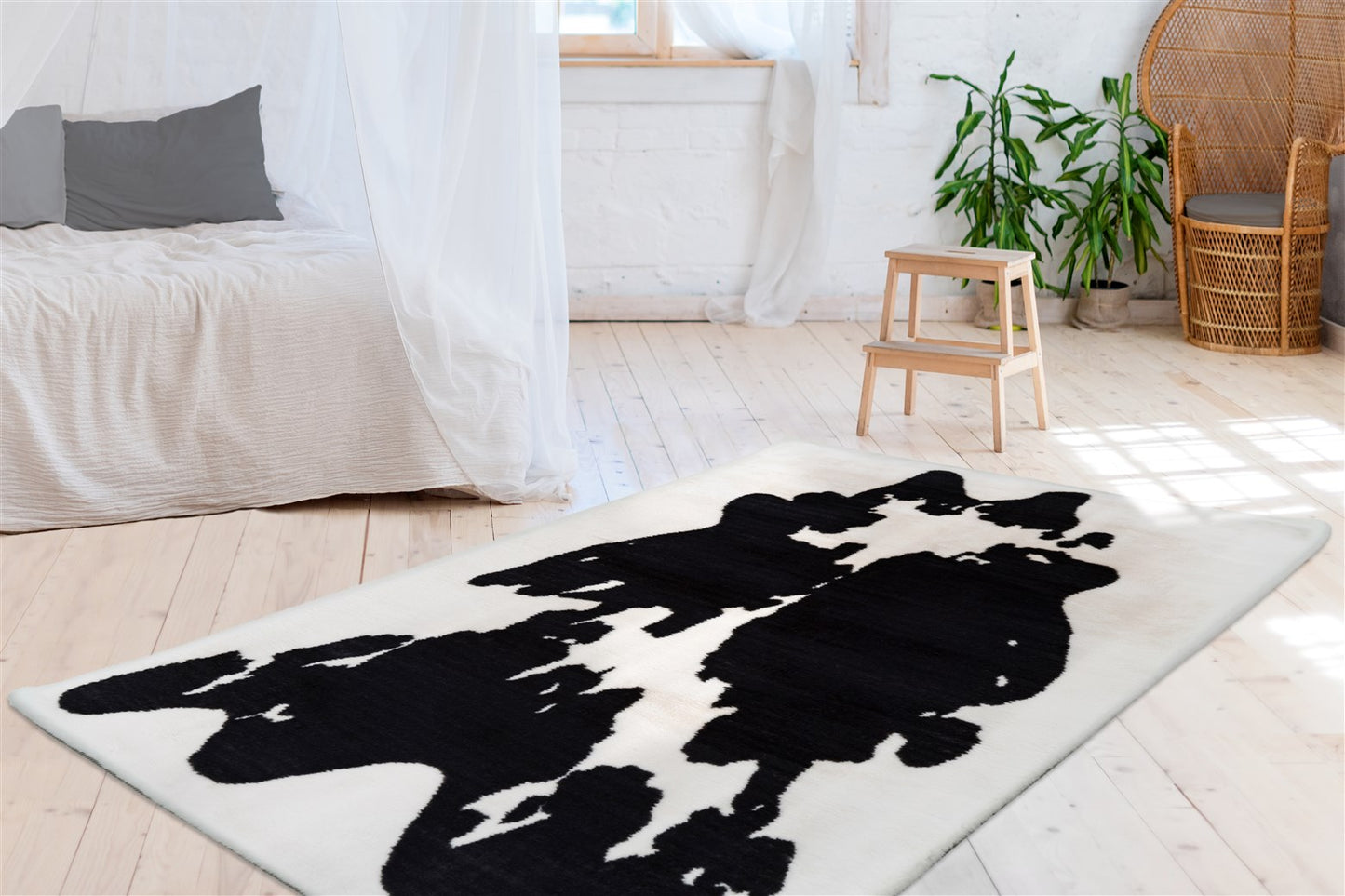 Tæppe Kanin Mønster 500 – Sort / Hvid 160 x 230 cm - Nordic Unique