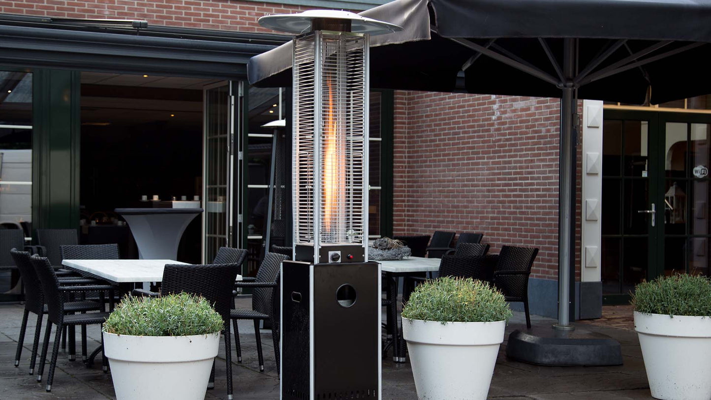 Flame Torch Gas Terrassevarmer – Sort (12000W) - Nordic Unique