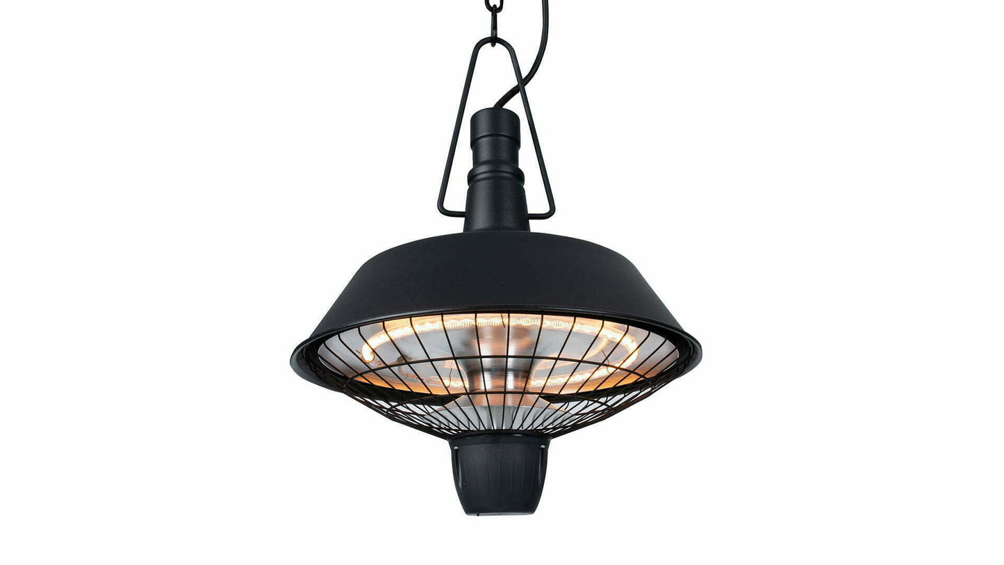 Indus Bright Hængende Terrassevarmer – Sort (2100W) - Nordic Unique