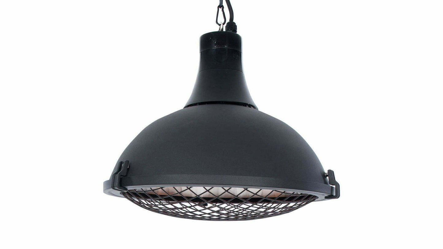 Indus II Bright Hængende Terrassevarmer – Sort (2100W) - Nordic Unique