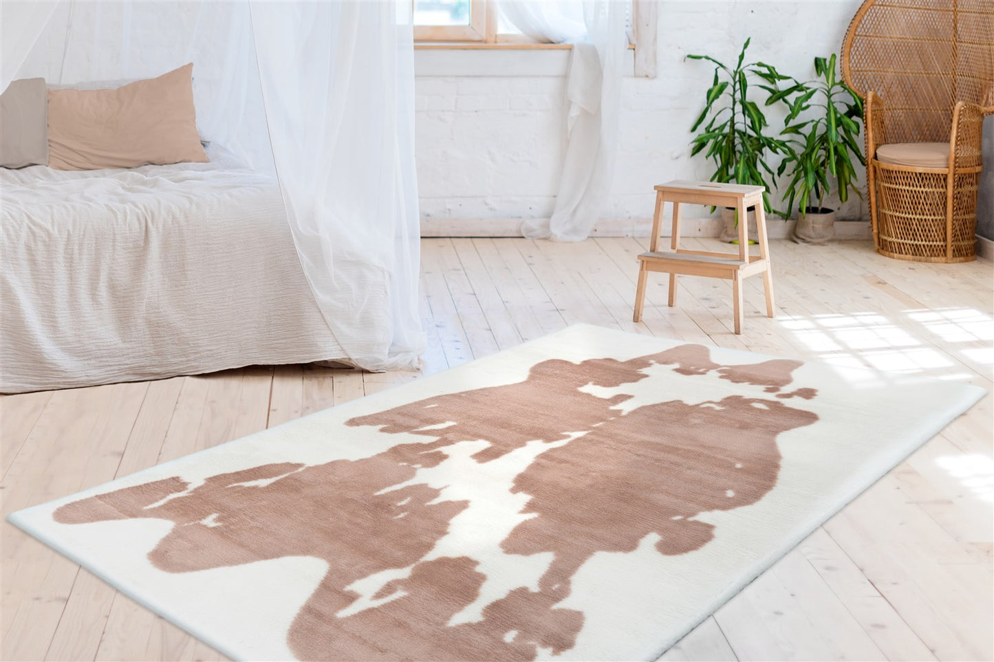 Tæppe Kanin Mønster 500 – Taupe / Hvid – 160 x 230 cm - Nordic Unique