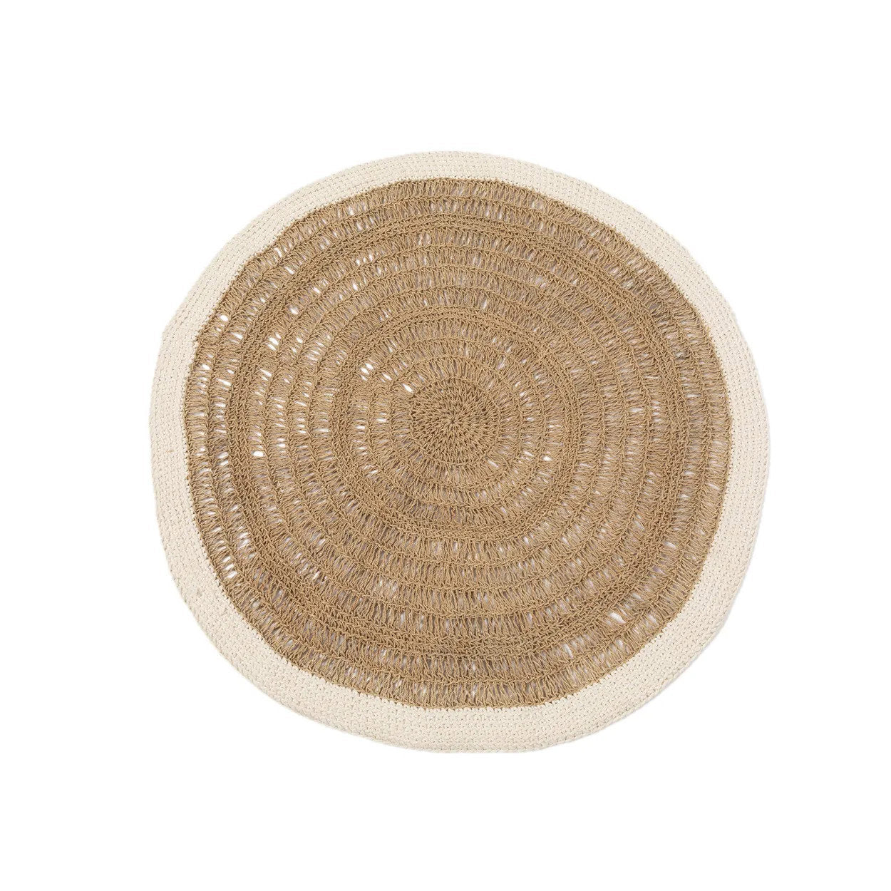 Seagrass & Cotton Rund Matta - Naturvit - 100cm