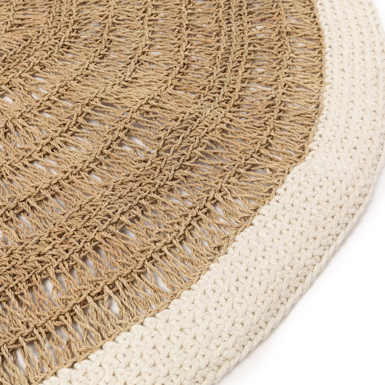 Seagrass & Cotton Rund Matta - Naturvit - 100cm