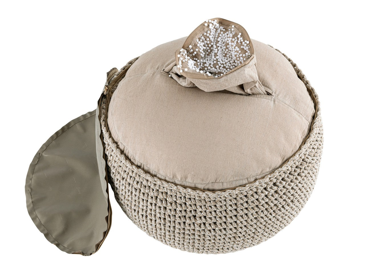 Puf Grovstrik Ø55 100% Genbrugsbomuld - Nordic Unique