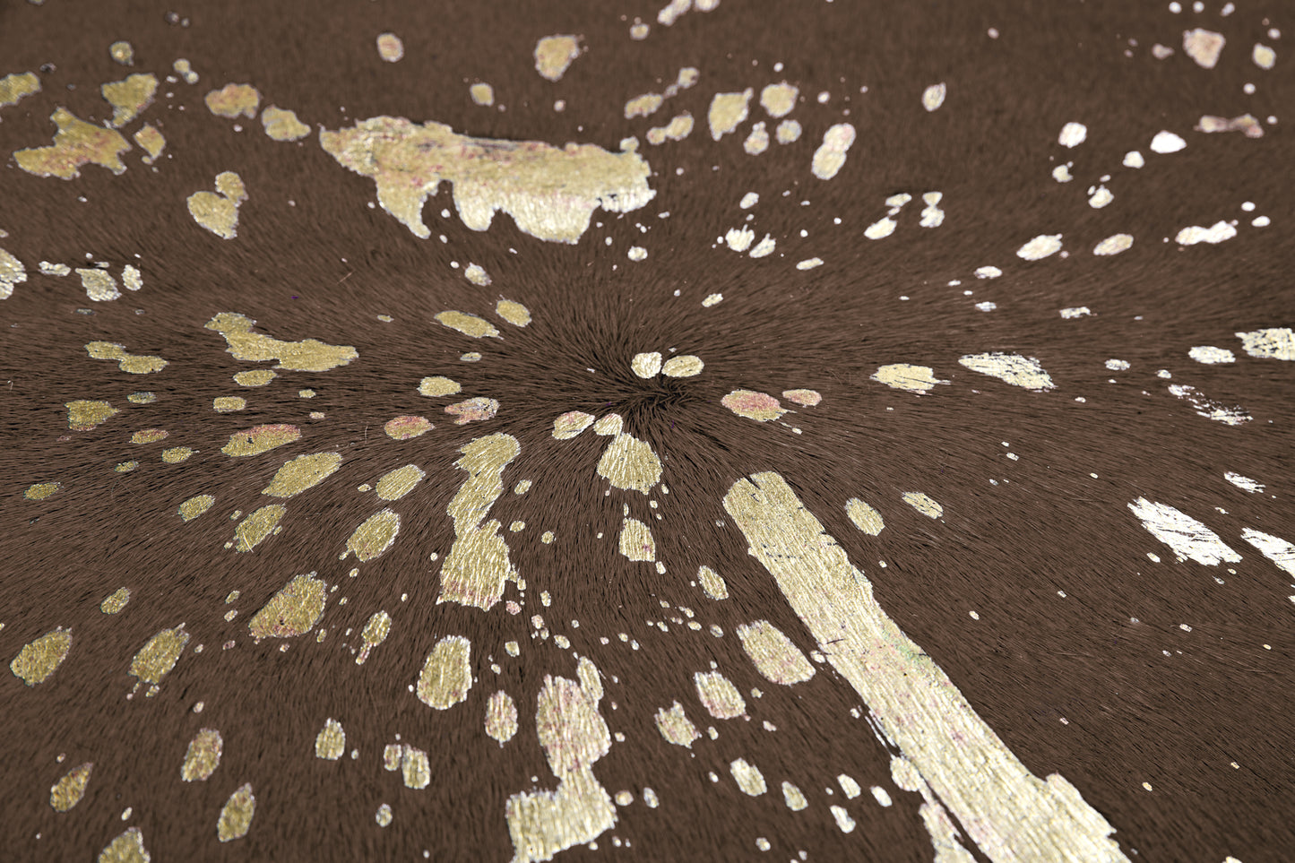 Glam 100 Læder Tæppe – Brun / Guld 1,35–1,65 m² - Nordic Unique