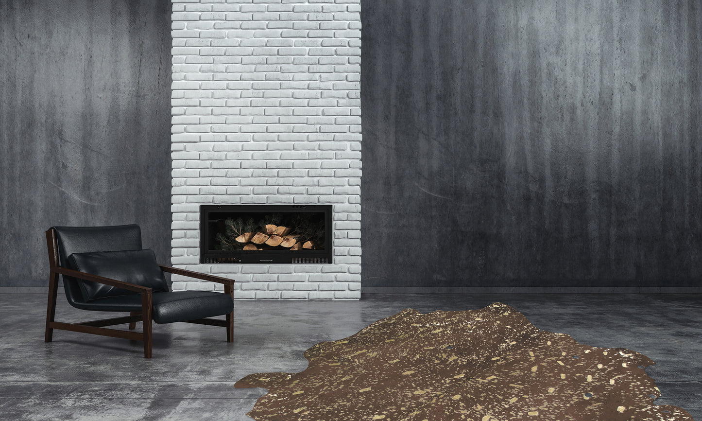 Glam 100 Læder Tæppe – Brun / Guld 1,35–1,65 m² - Nordic Unique