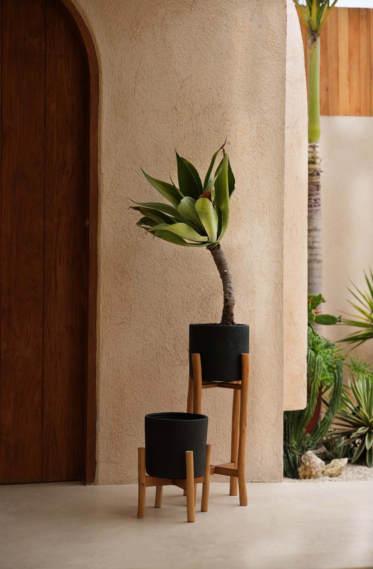 Charcoal Tall Jar - Black Natural - L