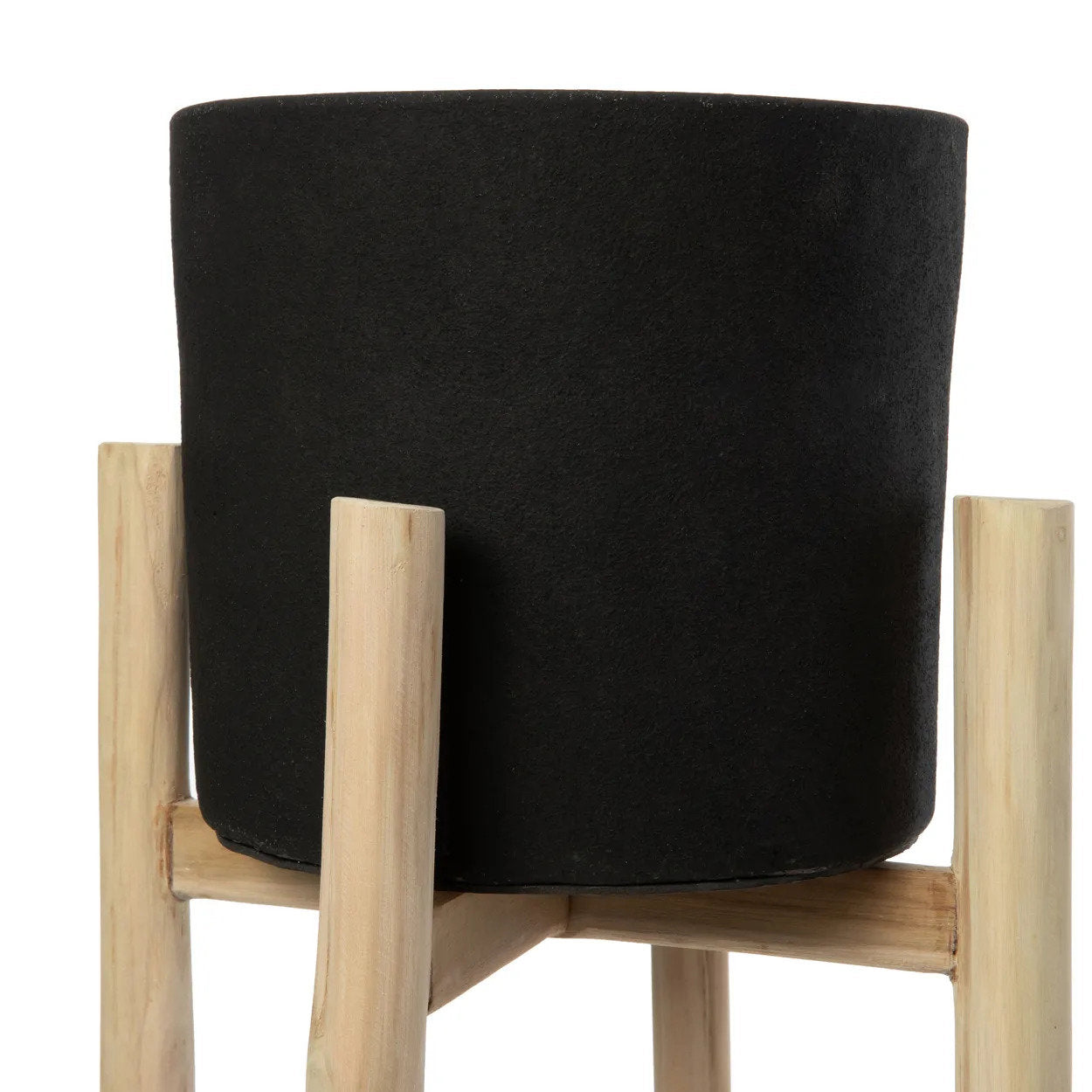Charcoal Tall Jar - Black Natural - L