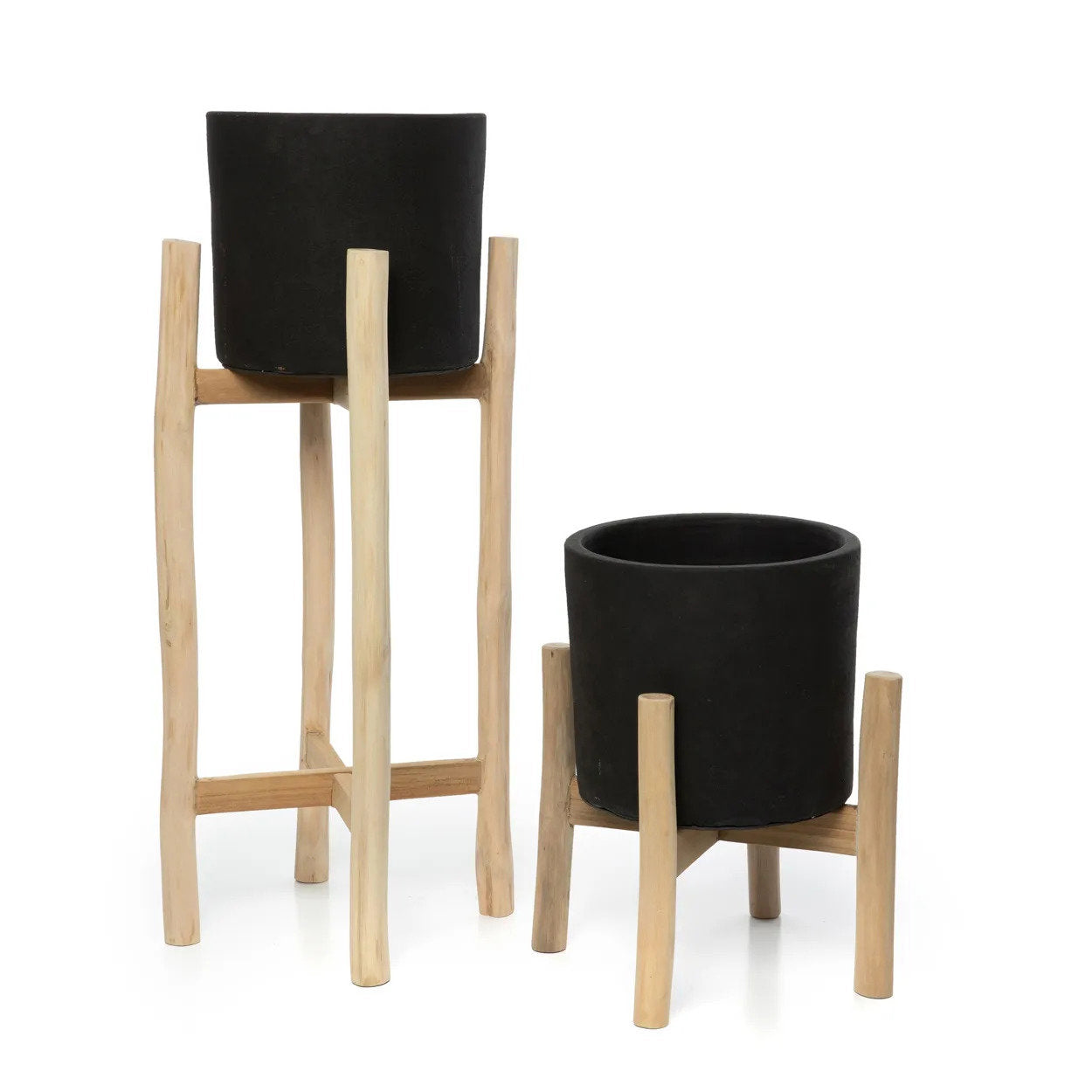 Charcoal Tall Jar - Black Natural - L
