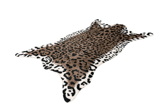 Leopard Tæppe I Kunstpels – Brun / Hvid – 160 x 230 cm - Nordic Unique