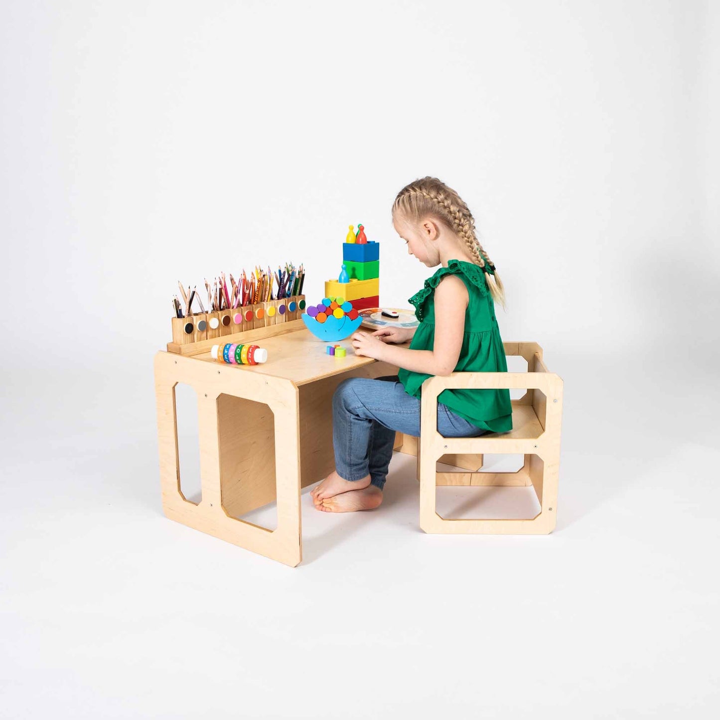 Montessori Fravænningsbord med Stol – Natur - Nordic Unique
