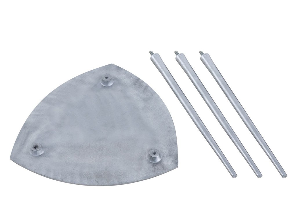 Sidebord i metal, trekantet klassisk design sølv - Nordic Unique