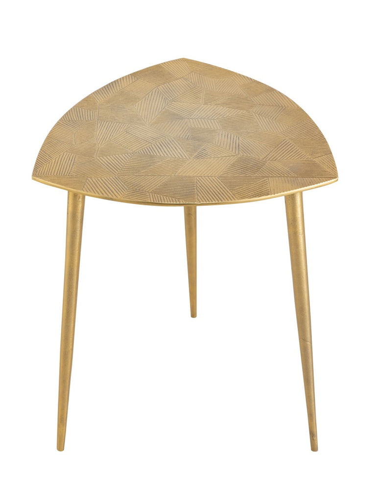 Sidebord i metal, trekantet klassisk design guld - Nordic Unique