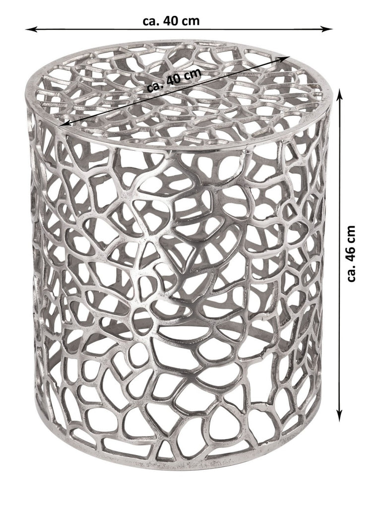 Sidebord/dekobord rund, koral design metal, guld - Nordic Unique