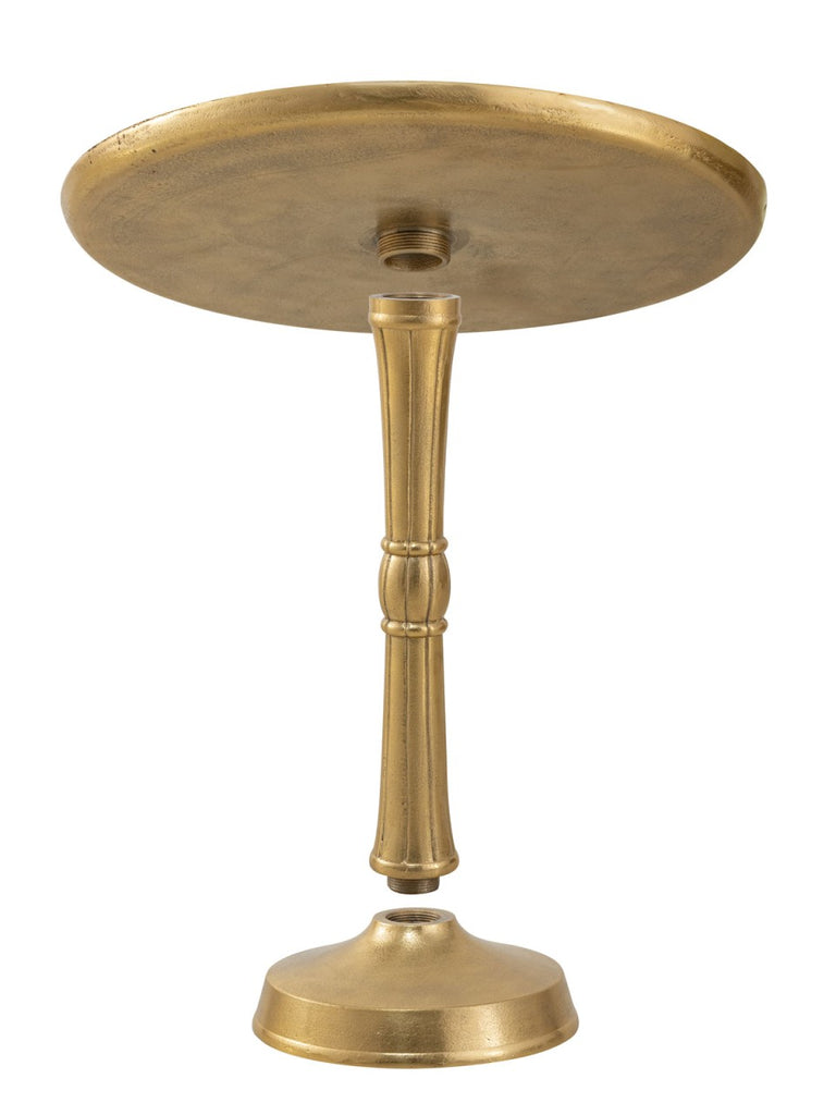 Sidebord rund klassisk design guld, midterfod i metal - Nordic Unique