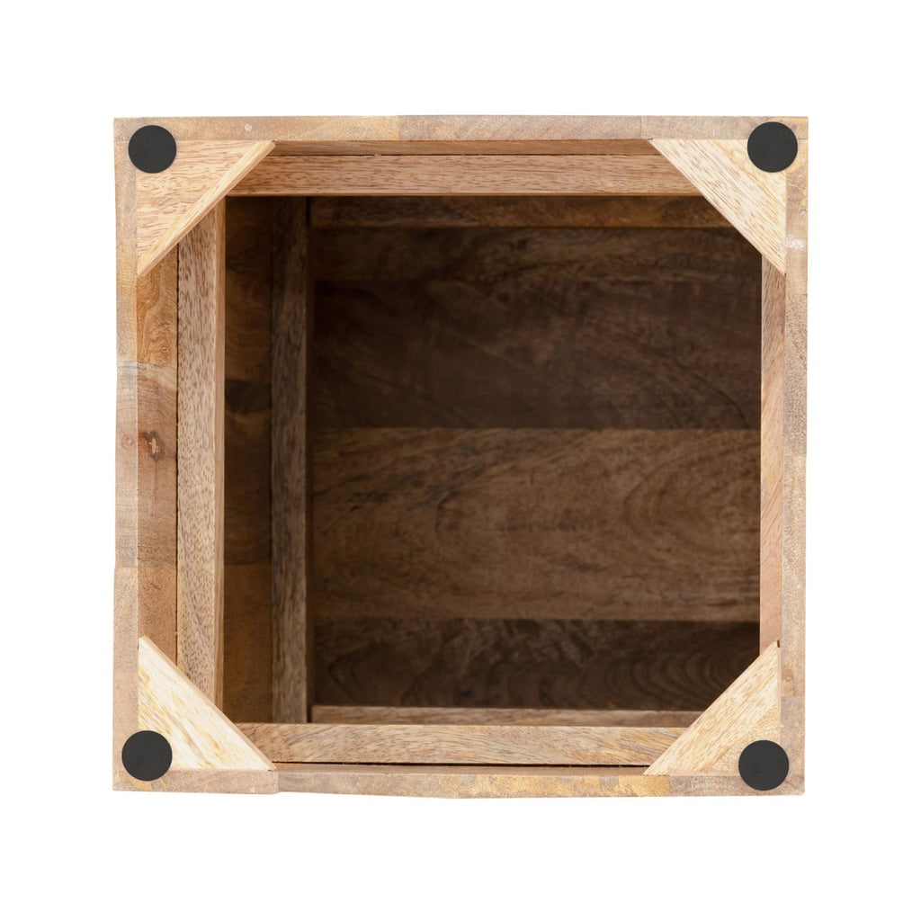 Firkantet blomstersøjle eller skammel i mangotræ, 27x27cm H73cm - Nordic Unique