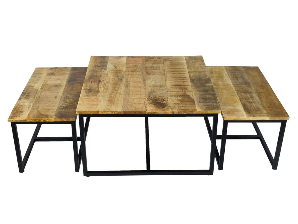 Sofabord 3-delt sæt med metalstel - Nordic Unique