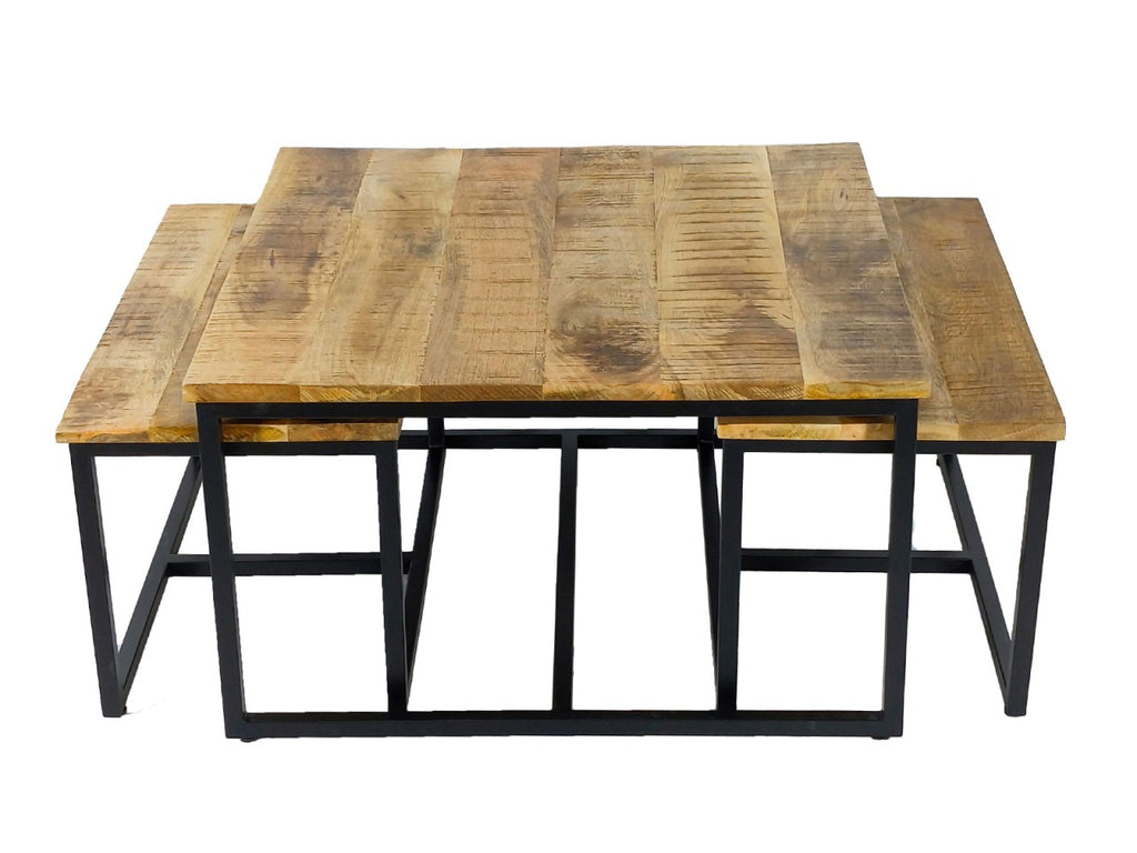 Sofabord 3-delt sæt med metalstel - Nordic Unique