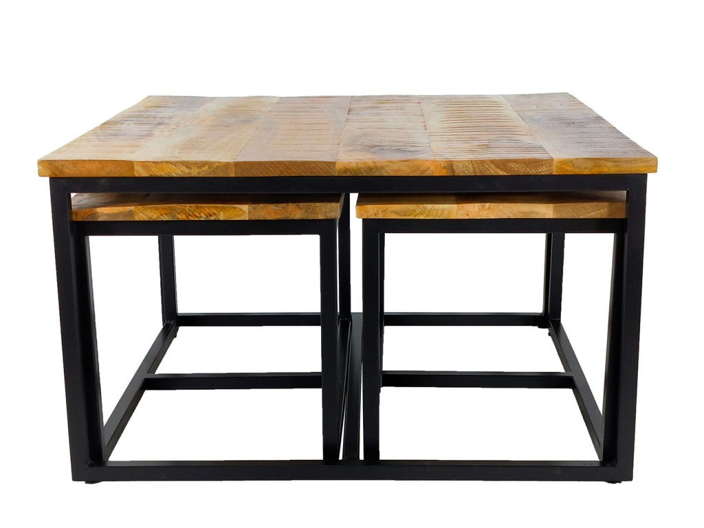 Sofabord 3-delt sæt med metalstel - Nordic Unique