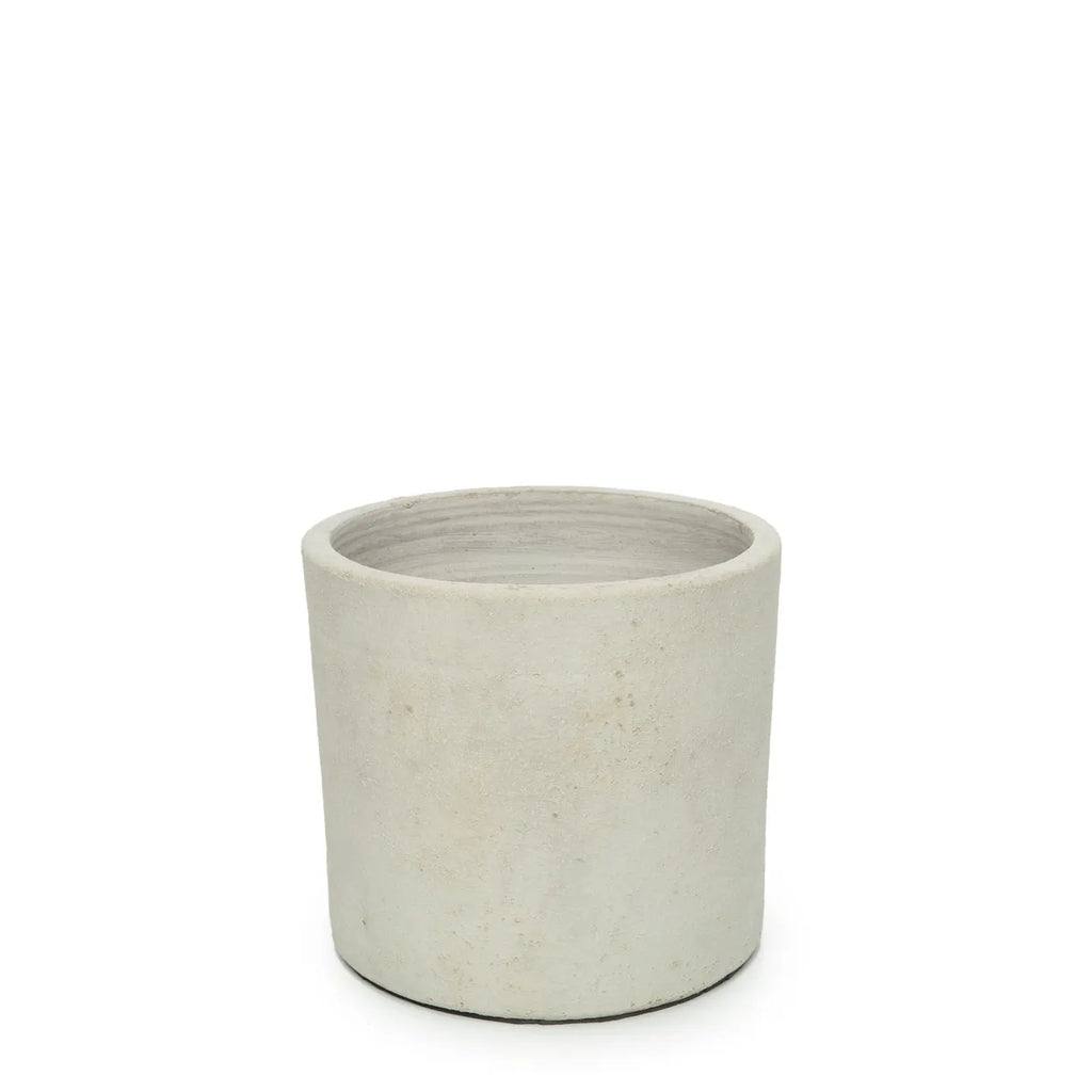 Kridt Lav Krukke - Beton Naturlig - S