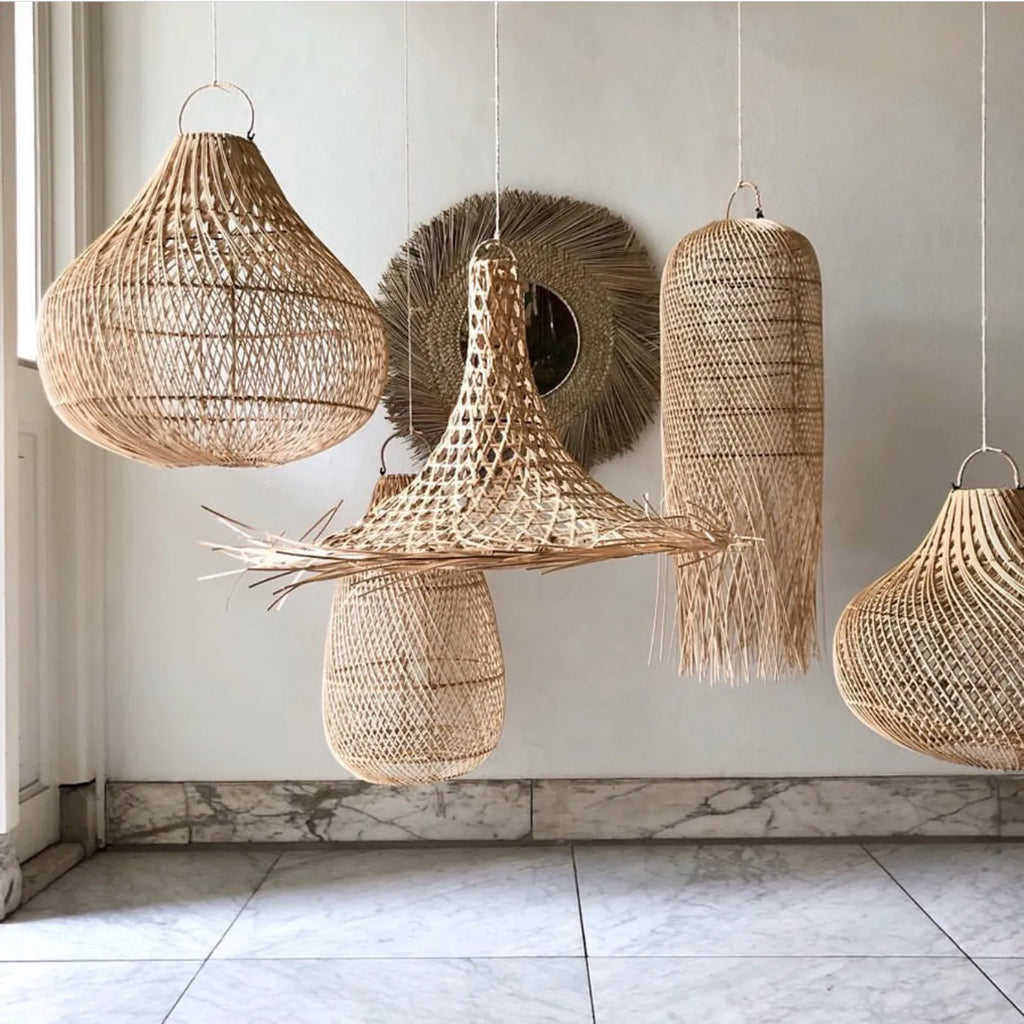 Mykonos Lampe Vedhæng - Naturlig - L