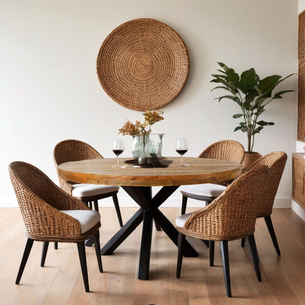 Spisebord rundt Ø120cm i massivt mangotræ - Nordic Unique