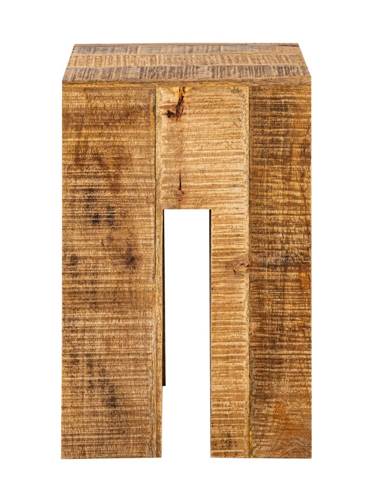 Skammel/søjle firkantet 28x45x28cm i mangotræ - Nordic Unique