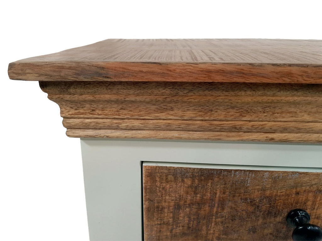 Natbord/kommode B45xH60cm i mangotræ hvid - Nordic Unique