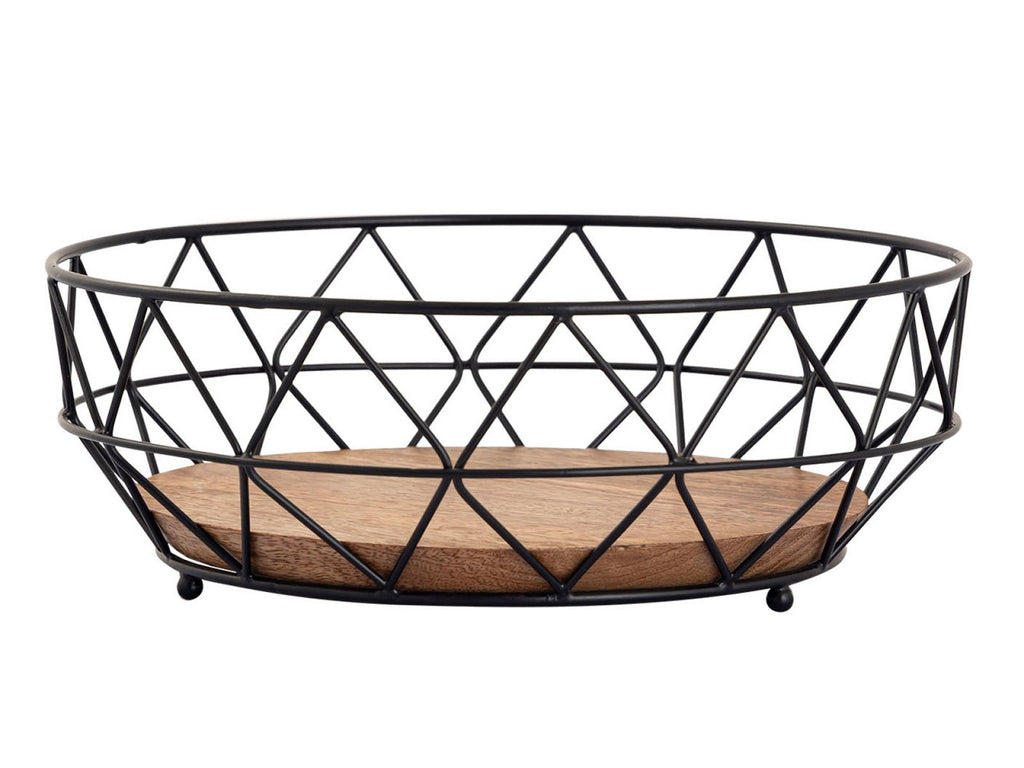 Frugtkurv Sæt 2 Stykker ø 28 H 10 cm Metal sort - Nordic Unique