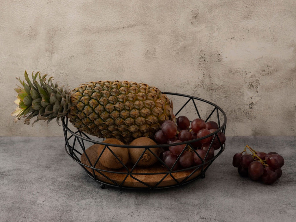 Frugtkurv Sæt 2 Stykker ø 28 H 10 cm Metal sort - Nordic Unique