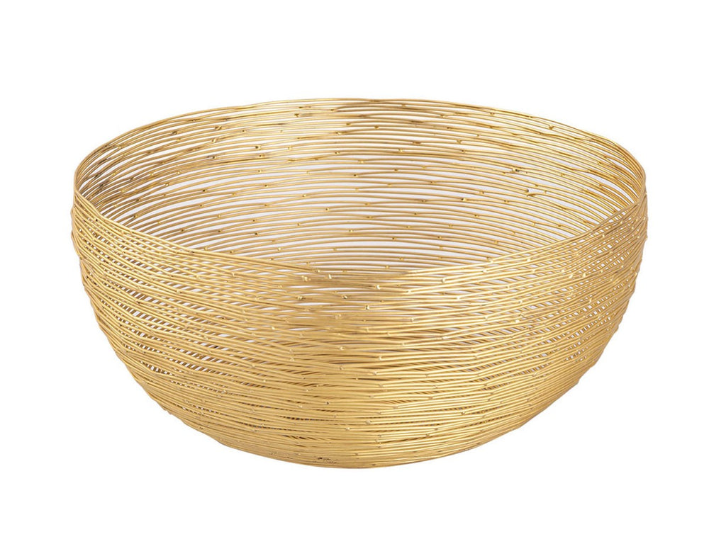 Frugtkurv ø 30 cm H 13 cm rund guld