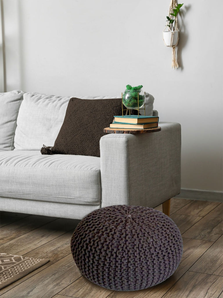 Puf/strikpuf grovstrik Ø55x37cm kanel - Nordic Unique