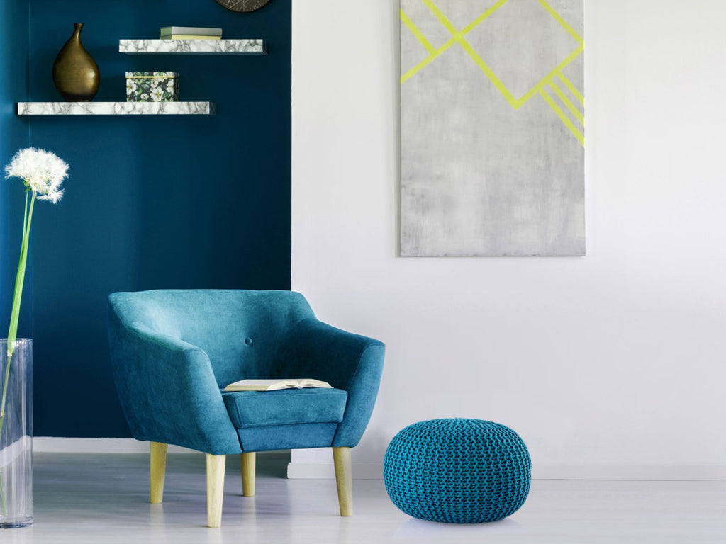 Puf/strikpuf premium Ø45cm 100% vandtæt blå - Nordic Unique