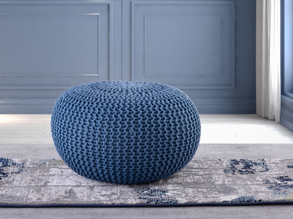 Puf/strikpuf premium Ø45cm 100% vandtæt blå