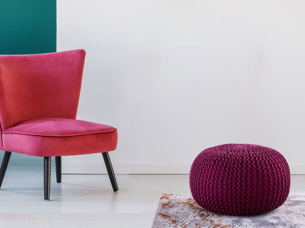 Puf/strikpuf premium Ø45cm 100% vandtæt bordeaux - Nordic Unique